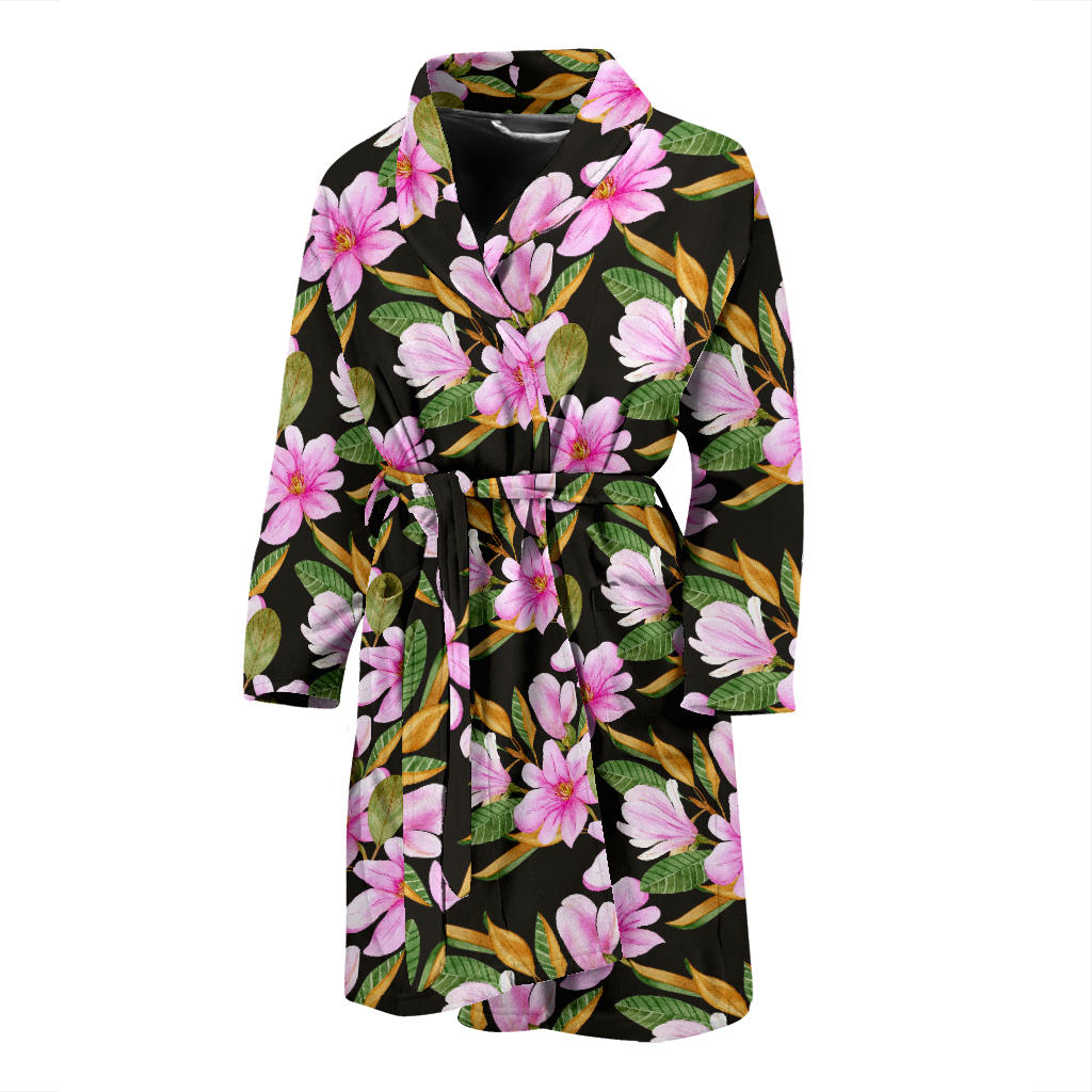 Magnolia Pattern Print Design MAG08 Men Bathrobe