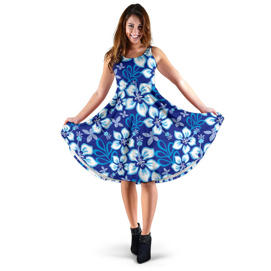 Hibiscus Pattern Print Design HB04 Midi Dress