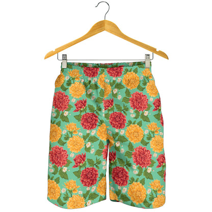 Dahlia Pattern Print Design DH011 Mens Shorts