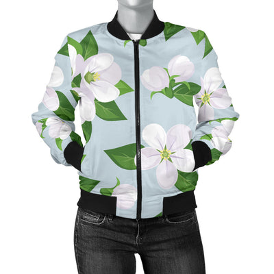 Apple blossom Pattern Print Design AB04 Women Bomber Jacket