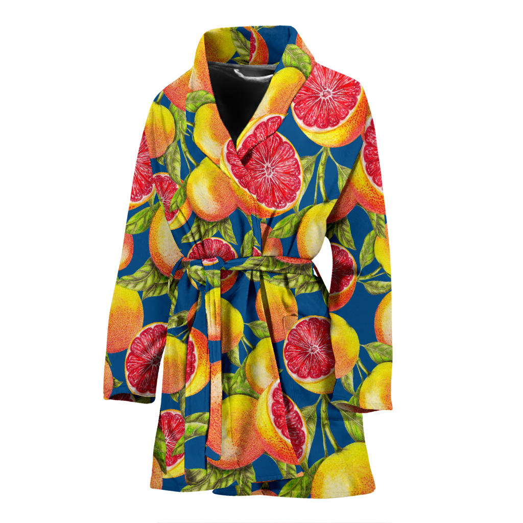 Grapefruit Pattern Print Design GF04 Women Bathrobe