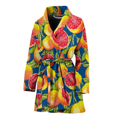 Grapefruit Pattern Print Design GF04 Women Bathrobe