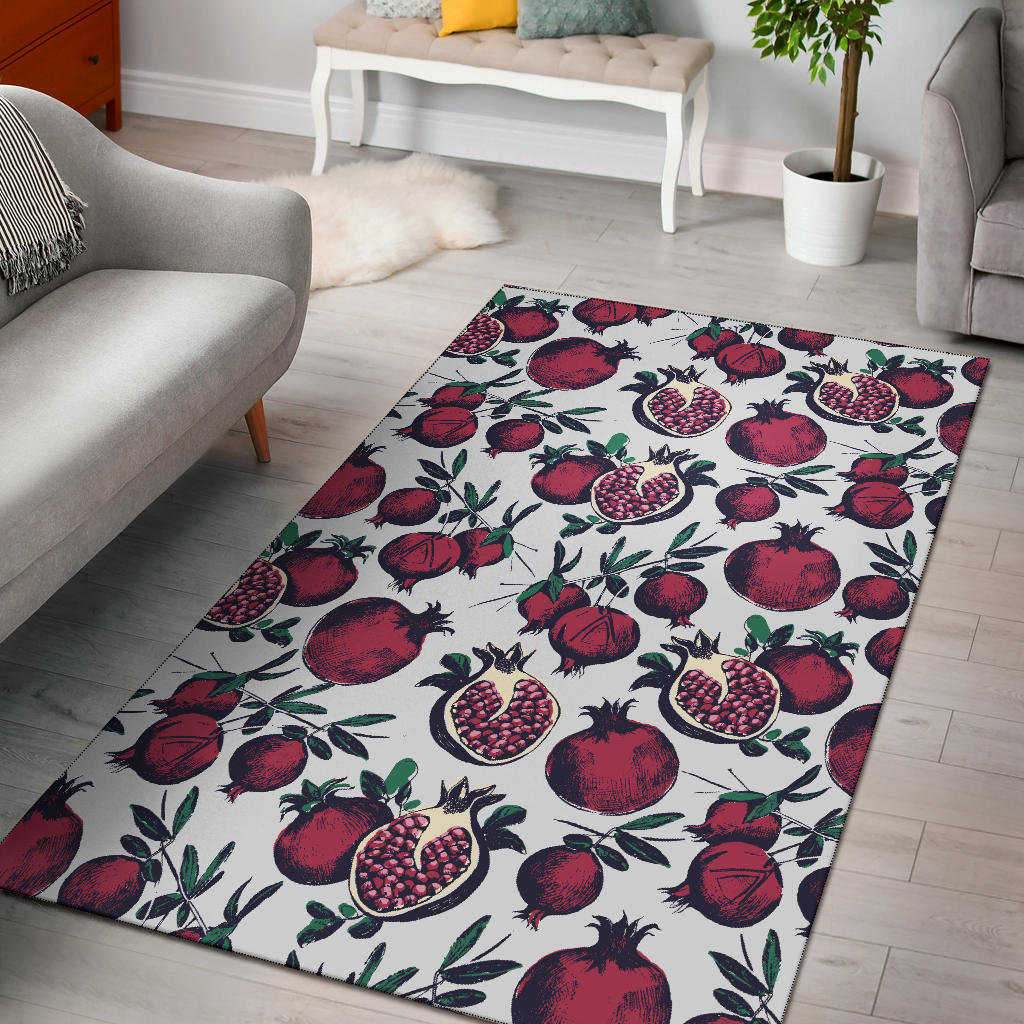 Pomegranate Pattern Print Design PG01 Area Rugs