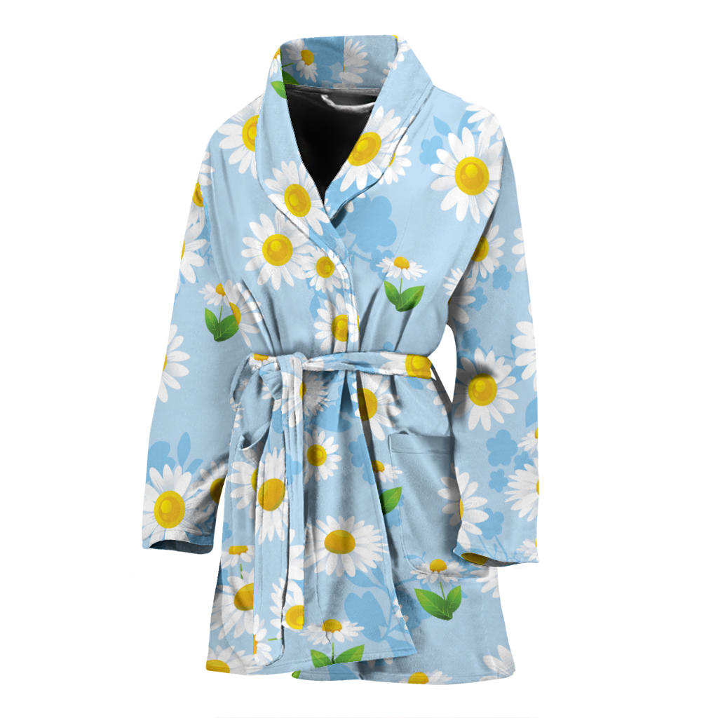 Daisy Pattern Print Design DS010 Women Bathrobe