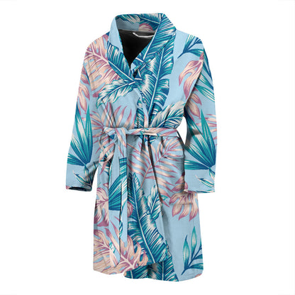 Tropical Flower Pattern Print Design TF01 Men Bathrobe