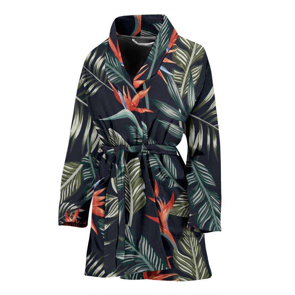 Bird Of Paradise Pattern Print Design BOP02 Women Bathrobe