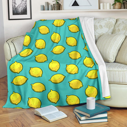 Lemon Pattern Print Design LM04 Fleece Blanket