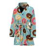 Donut Pattern Print Design DN04 Women Bathrobe