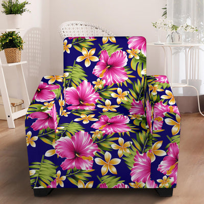 Pink Hibiscus Pattern Print Design HB027 Armchair Slipcover