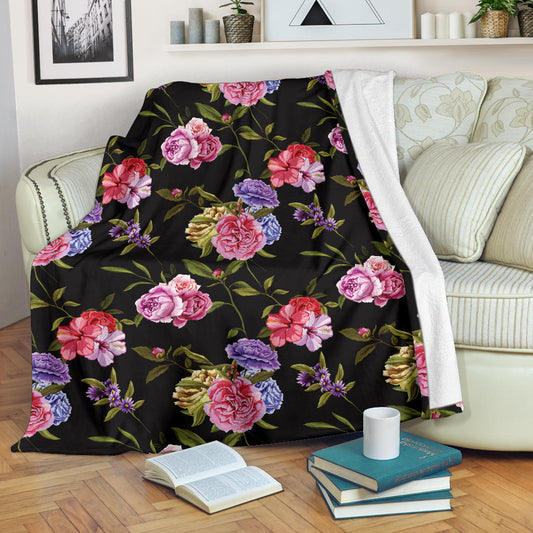Carnations Pattern Print Design CN05 Fleece Blanket