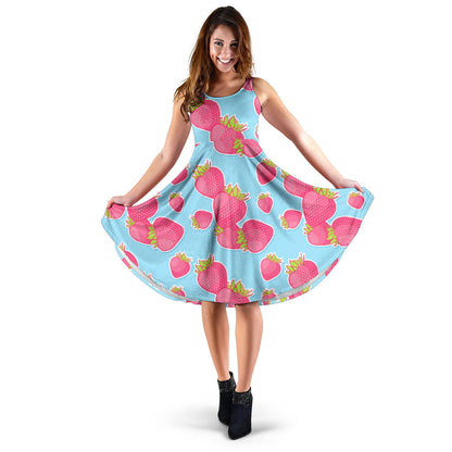 Strawberry Pattern Print Design SB04 Midi Dress