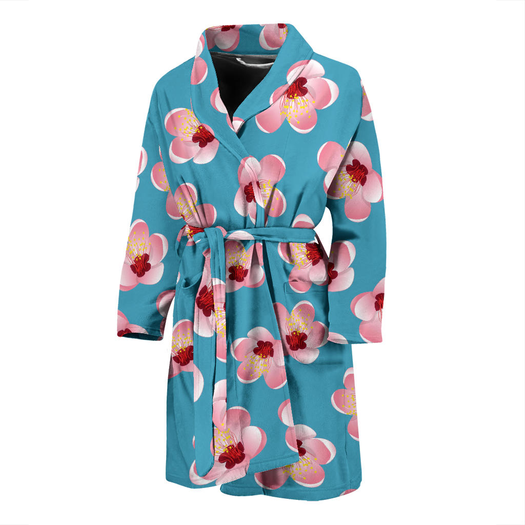 Cherry Blossom Pattern Print Design CB09 Men Bathrobe