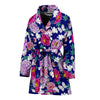 Dahlia Pattern Print Design DH013 Women Bathrobe