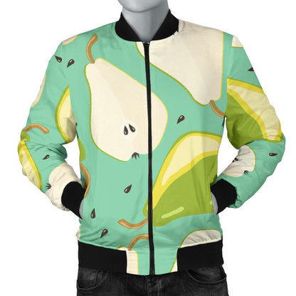 Pear Pattern Print Design PE04 Men Bomber Jacket