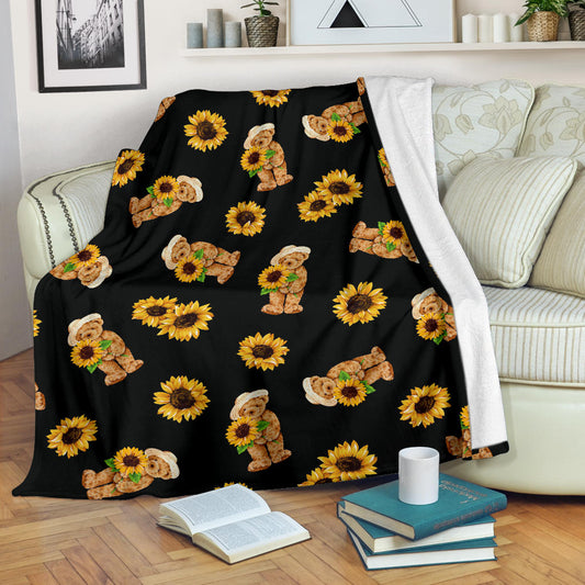Sunflower Pattern Print Design SF016 Fleece Blanket