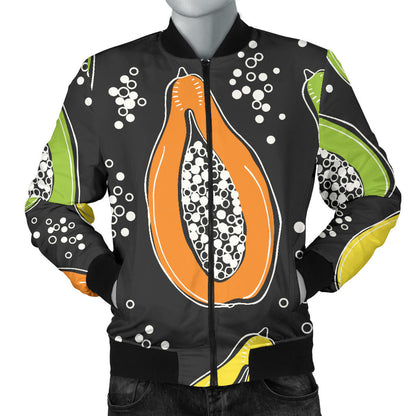 Papaya Pattern Print Design PP05 Men Bomber Jacket