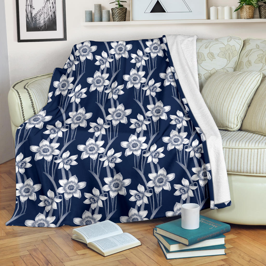 Daffodils Pattern Print Design DF09 Fleece Blanket