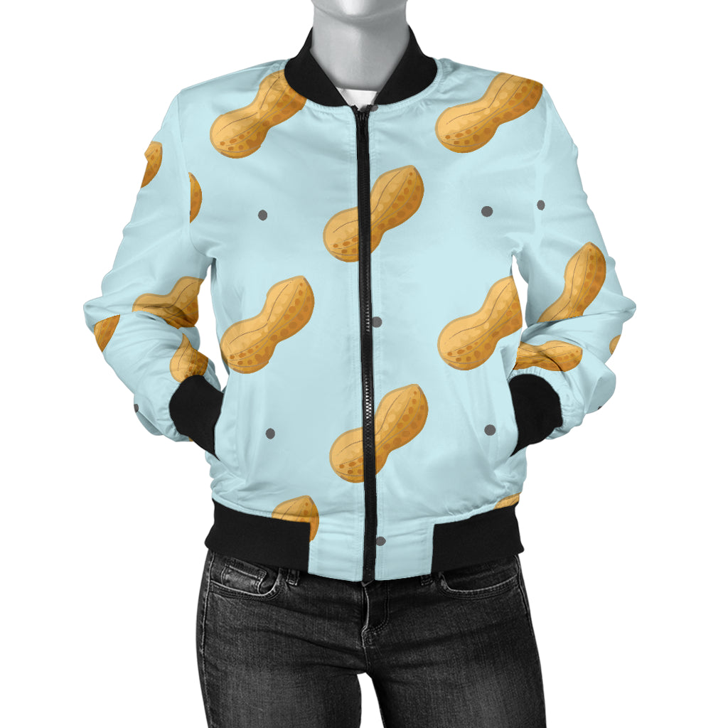 Peanut Pattern Print Design A03 Women's Bomber Jacket
