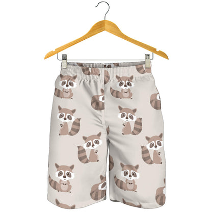 Raccoon Pattern Print Design A05 Mens Shorts