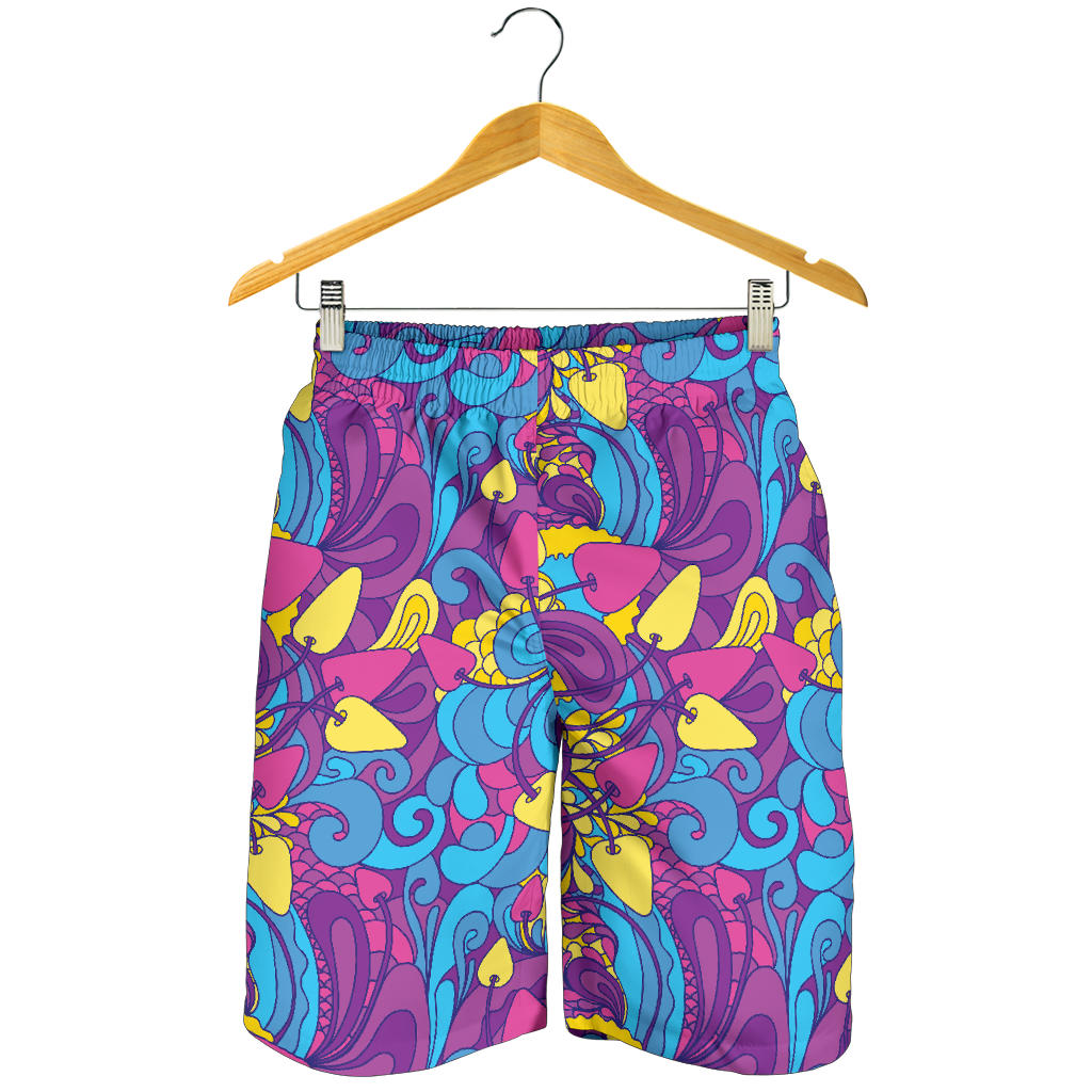 Psychedelic Mushroom Pattern Print Design A03 Mens Shorts