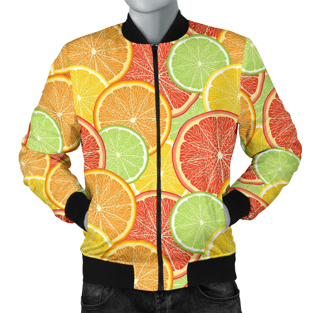 Grapefruit Pattern Print Design GF01 Men Bomber Jacket