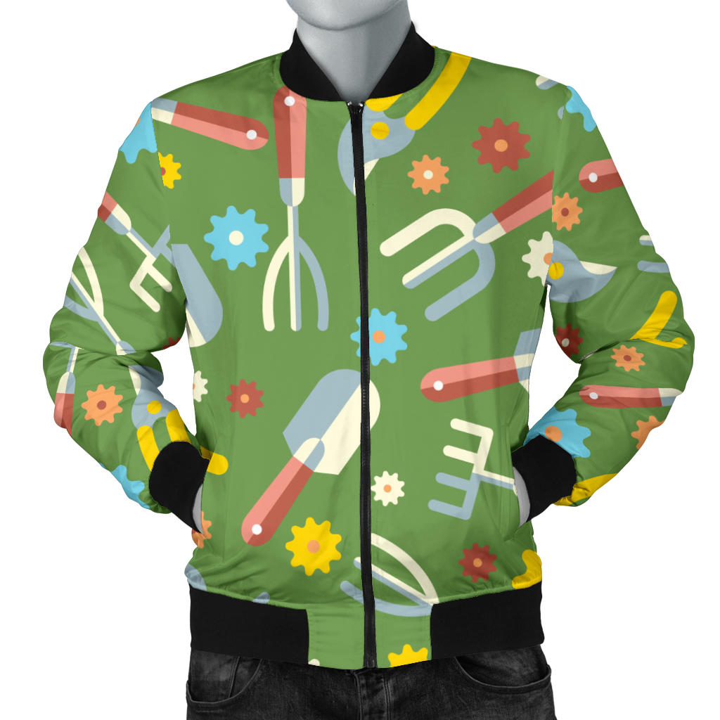 Gardening Pattern Print Design G06 Men Bomber Jacket