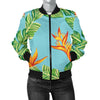 Bird Of Paradise Pattern Print Design BOP04 Women Bomber Jacket