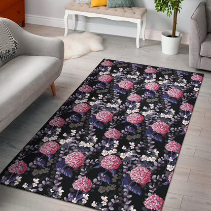 Hydrangea Pattern Print Design HD04 Area Rugs