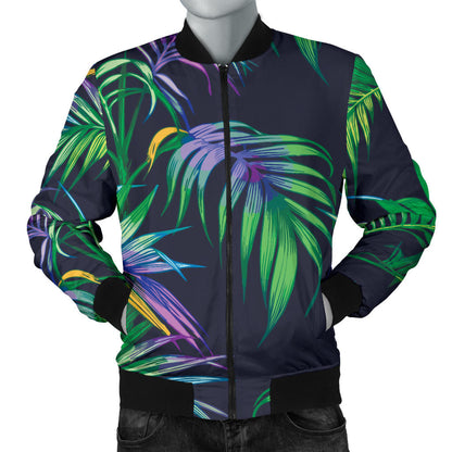 Palm Leaves Pattern Print Design PL04 Men Bomber Jacket