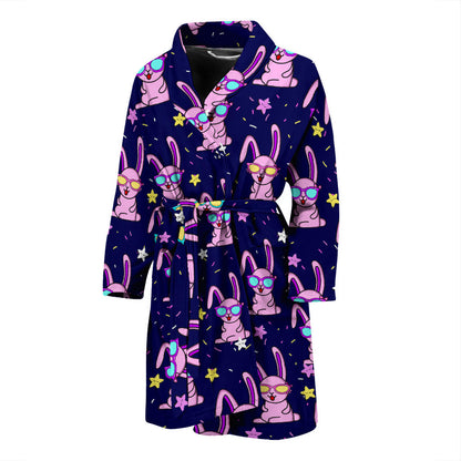 Rabbit Baby Pattern Print Design RB015 Men Bathrobe