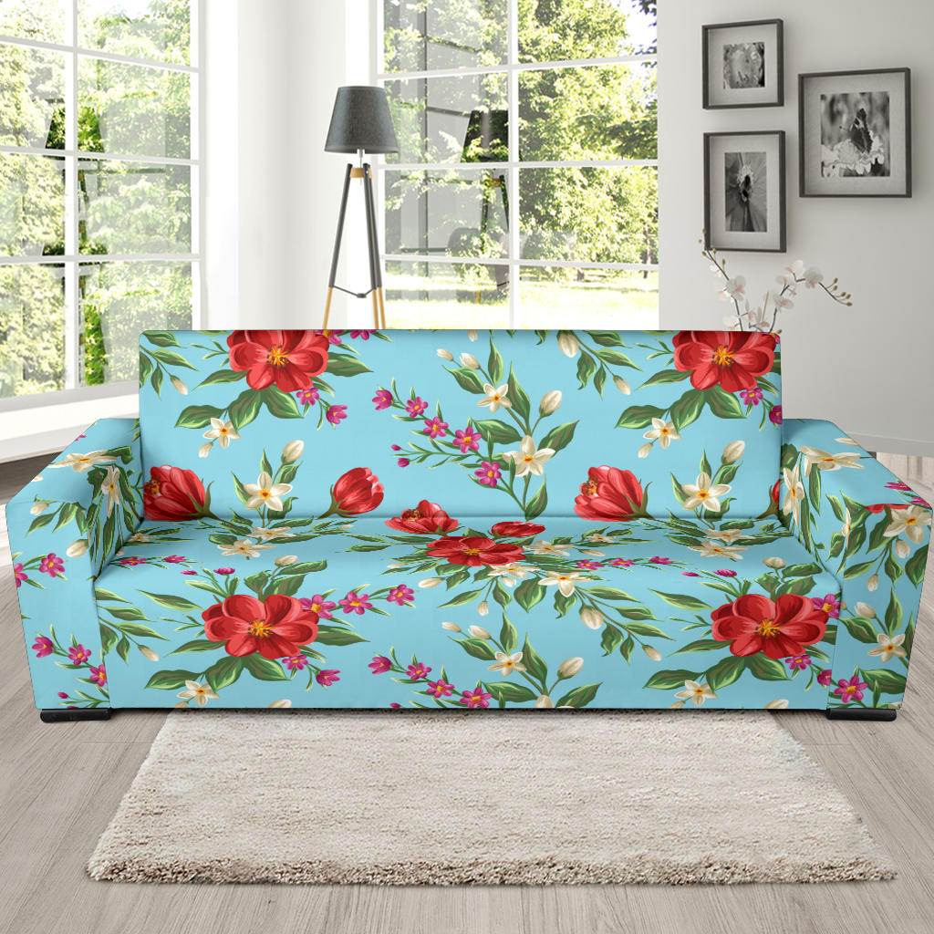 Summer Floral Pattern Print Design SF011 Sofa Slipcover