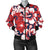 Red Hibiscus Pattern Print Design HB01 Women Bomber Jacket