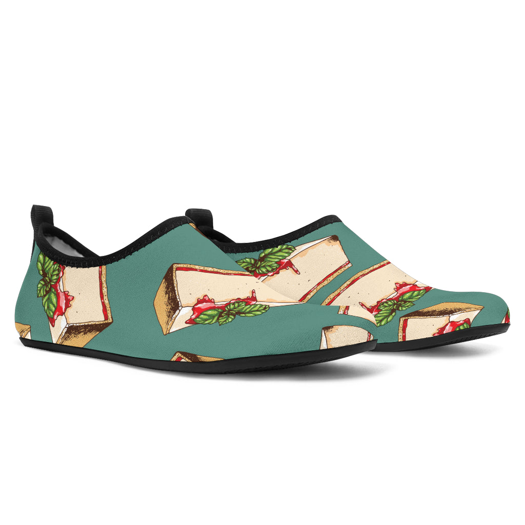 Cheesecake Pattern Print Design CK02 Aqua Water Shoes