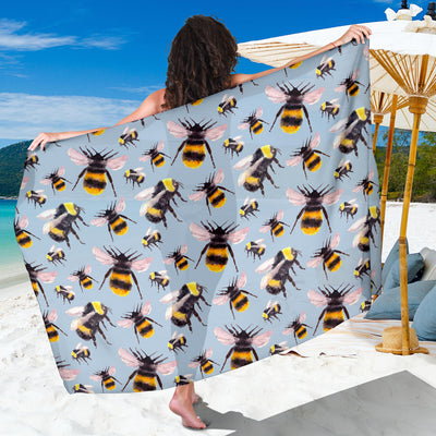 Bee Pattern Print Design BEE08 Sarong Pareo Wrap