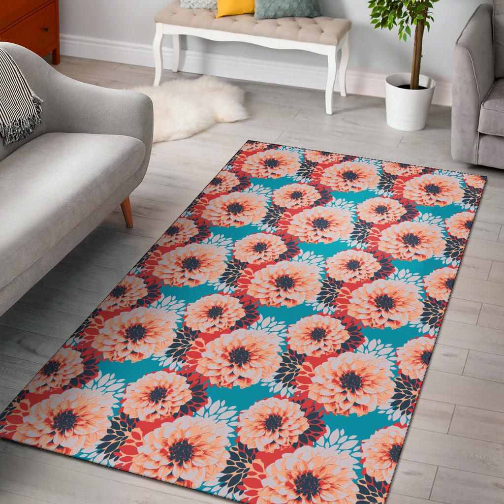 Dahlia Pattern Print Design DH05 Area Rugs