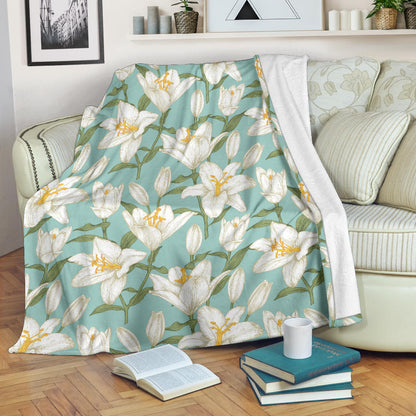 Lily Pattern Print Design LY09 Fleece Blanket