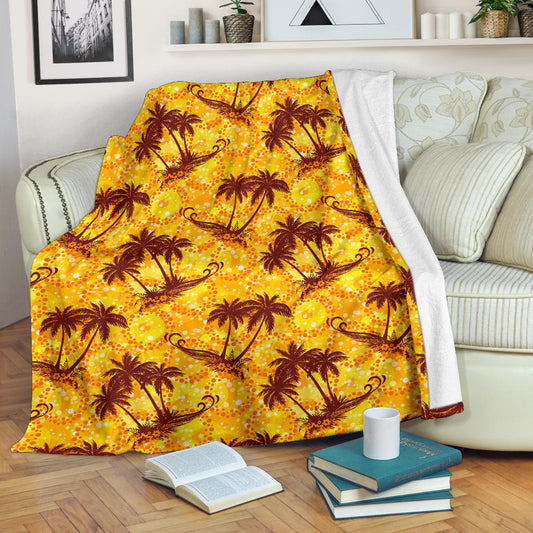 Palm Tree Pattern Print Design PT012 Fleece Blanket