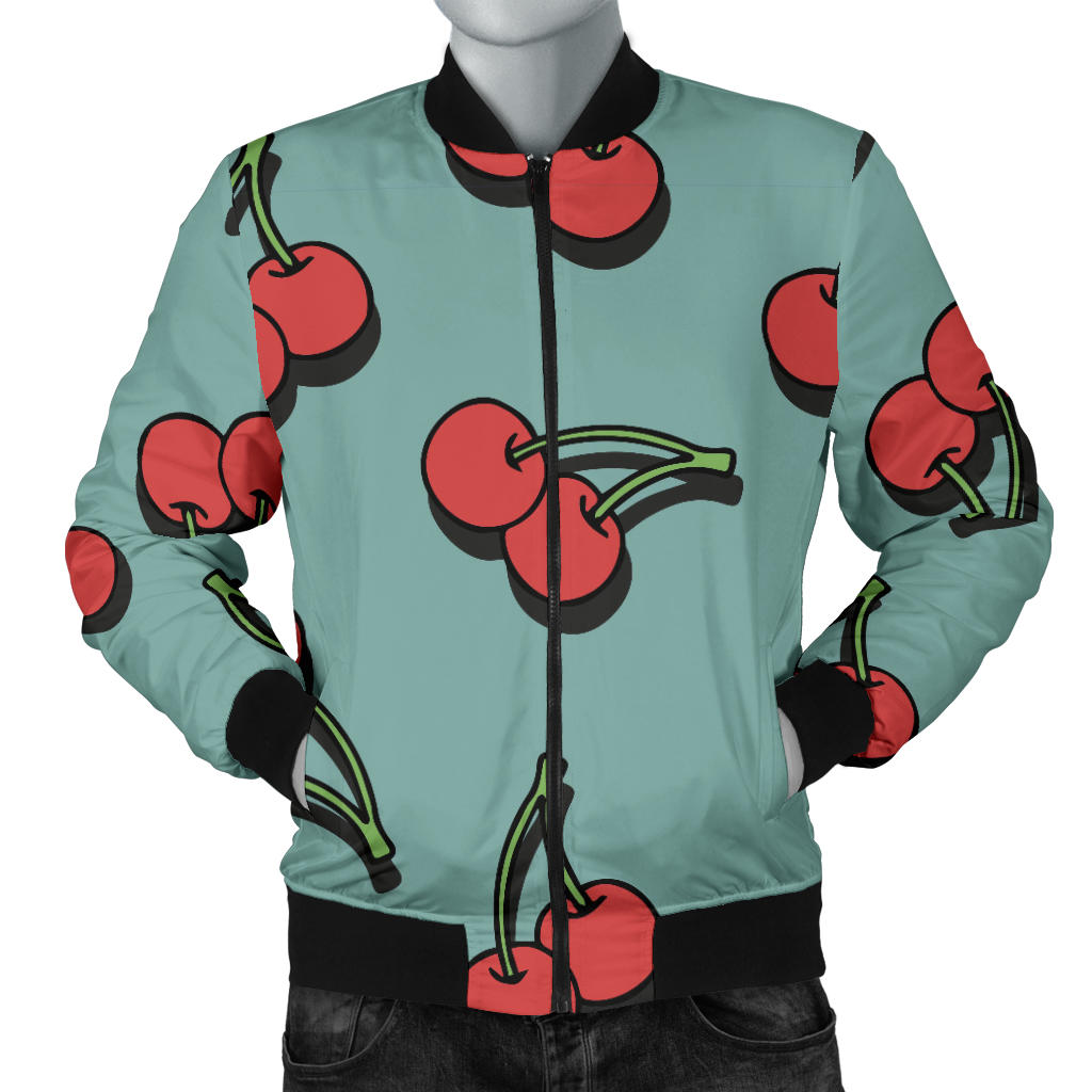 Cherry Pattern Print Design CH03 Men Bomber Jacket