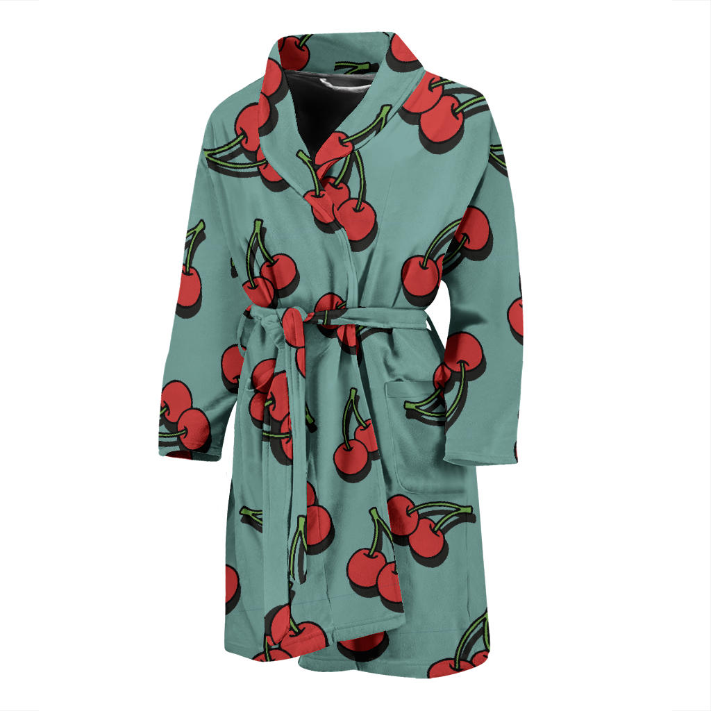 Cherry Pattern Print Design CH03 Men Bathrobe