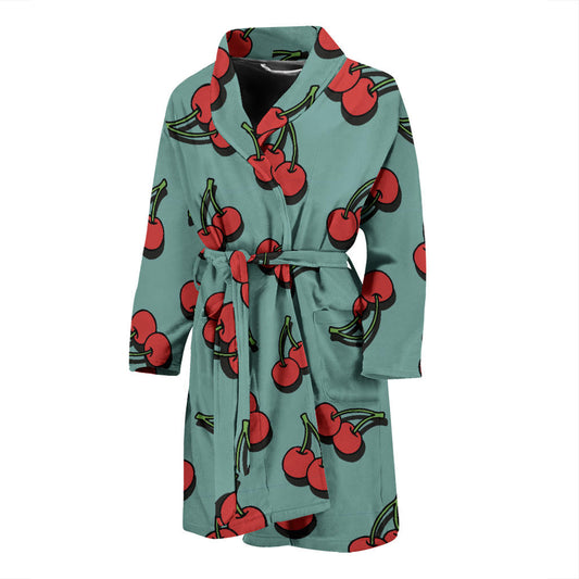 Cherry Pattern Print Design CH03 Men Bathrobe