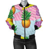Pineapple Pattern Print Design PP05 Women Bomber Jacket