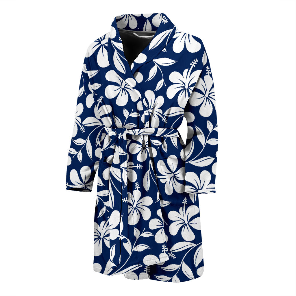 Hibiscus Pattern Print Design HB031 Men Bathrobe
