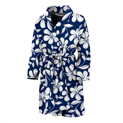 Hibiscus Pattern Print Design HB031 Men Bathrobe