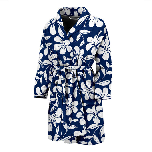Hibiscus Pattern Print Design HB031 Men Bathrobe