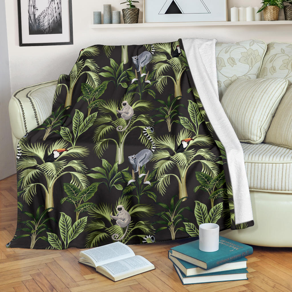 Rainforest Pattern Print Design RF05 Fleece Blanket