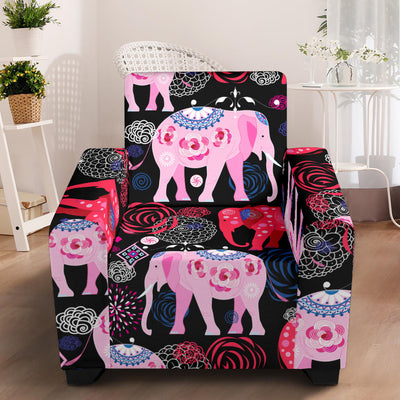 Pink Elephant Pattern Armchair Slipcover