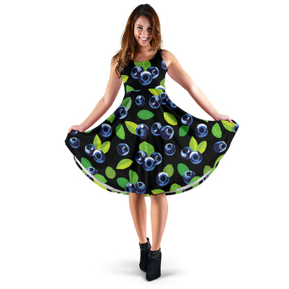Blueberry Pattern Print Design BB03 Midi Dress