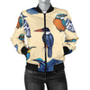 Kingfisher Bird Pattern Print Design 04 Women's Bomber Jacket