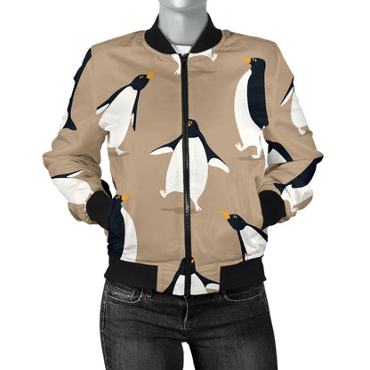 Penguin Pattern Print Design A01 Women's Bomber Jacket