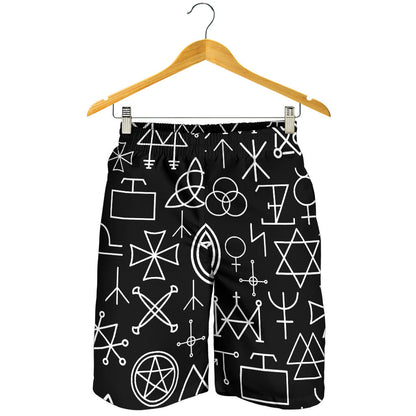 Pentagram Pattern Print Design A02 Mens Shorts